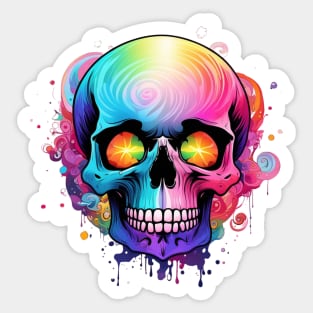 Vibrant colours skull Sticker